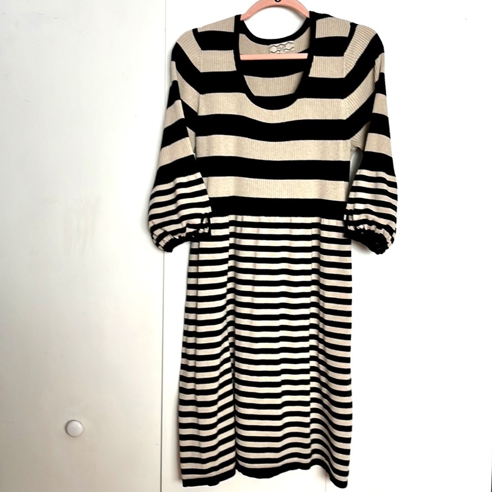 Stripe tan and black knit dress size 2X
